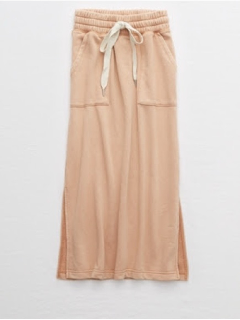 aerie Peach Drawstring Midi Skirt